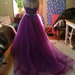 Corset back purple dress